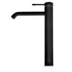Washbasin Faucet Height 31.35 cm, Depth 21.2 cm Long, Matt Black