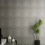 ورق جدران تصميم كلاسيك، مقاس 10 م×50 سم، لون بني غامق