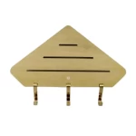 Glass Shelf,  Size 256x190x44.5   mm, Glossy Gold