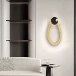 Modern Wall Lamp, Black, Subtle Glow, Dimensions 50x22 cm