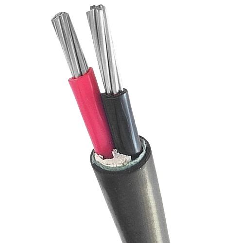 كابل المنيوم مجدول AL/PVC/PVC 25 مم2 خطين 0.6/1 كيلو فولت 1000 متر احمر/اسود | بحرة للكابلات