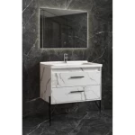 Ceramic Wooden Washbasin With LED mirrors, Size 80×48×46 cm