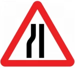 Triangular Guidance Sign (Narrow At The Left), Size 60x60 cm, Aluminum, White and Black and Red Color