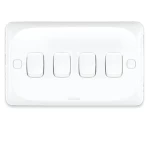 مفتاح كهرباء رباعى 10 امبير ميرا الفنار مقاس 14×7 سم اللون ابيض 