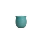 Ceramic bowl for flowers, 22 cm Width, 25 cm Height, green color.