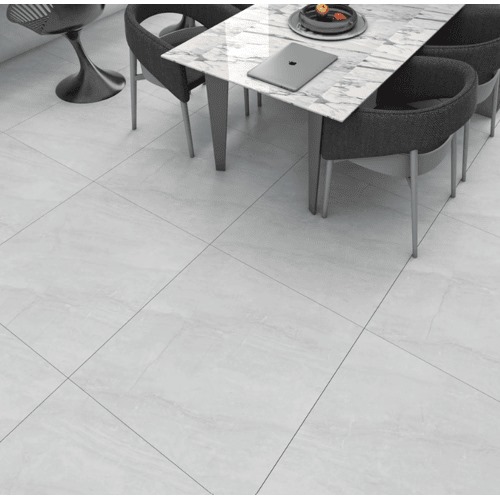 Matte Ceramic Tile 10 mm Thick 60x60 cm Light Gray | Saudi Ceramics