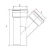 قسام واي °45 UPVC مقاس 160 مم، طول 421 مم، لون برتقالي | Cosmoplast - Image 2