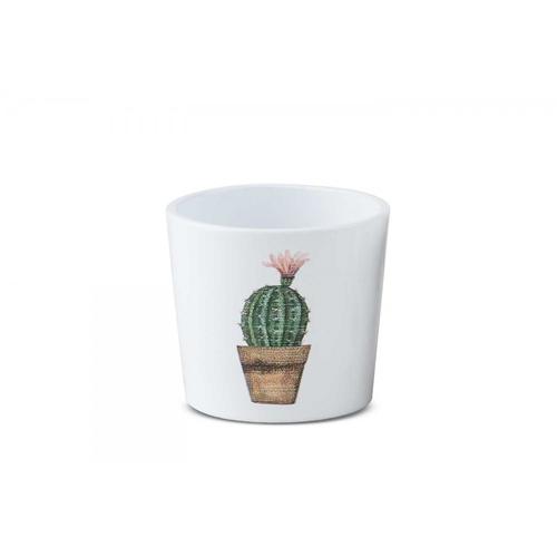 Ceramic Pot Round Design 7 cm Cactus Color | Sultan Garden Center