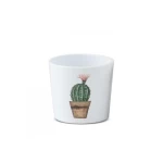 أصيص سيراميك، تصميم دائري، مقاس 7 سم، لون الصبار