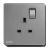 فيش مفرد 13 امبير مع مفتاح تشغيل ومؤشر، رمادي داكن، 86×86 مم، 250 فولت، ماركة سيمنز (دلتا أرينا)