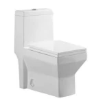 كرسي حمام أرضي سيراميك غطاء UF، مقاس 25 سم، أبيض، دائري