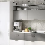 Melamine Kitchen Color Beige Artificial Acrylic Marble Hydraulic Hinges Brand Abyat