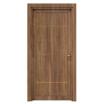 باب بريميوم خشبي بجودة عالية، لون بني فاتح، مقاس 235 × 115 سم، سماكة 6 سم، موديل GM01