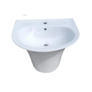 Ceramic Wall Mounted Hand Washbasin 56x50x38 cm White, Round Shape | Al Muhaidib Sanitary and Ceramic