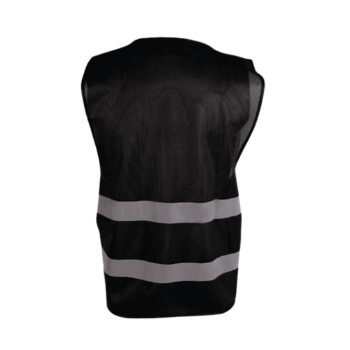 سترة أمان متوسطة الوزن مقاس 5XL، لون أسود مع شريط عاكس ولاصق، وزن 1 كجم | متجر معده