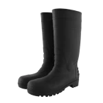 Rubber Rain Boot with Toe rubber, long, Weight 500 g, Size 44, Oil resistant PVC, Black Color, Height 15 inches