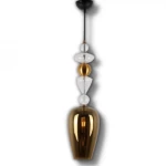 Black - Bronze Hanging Ceiling Light, 80 cm Wire, 65 cm Length, 20 cm Width
