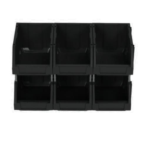صندوق رف بلاستيك HDPE سعة 5 كلغم أبعاد 15.50×12×8 سم لون أسود | مصنع الفريدي للصناعات البلاستيكية
