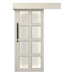 Premium Solid Wood Sliding Door, Light Gray, Size 110× 265cm, thickness 6 cm, Model GPR052