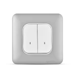 مفتاح مزدوج 20 أمبير ثنائي القطب مع لمبة ليد، لون فضي فاتح، 7×7 سم | سبكترا