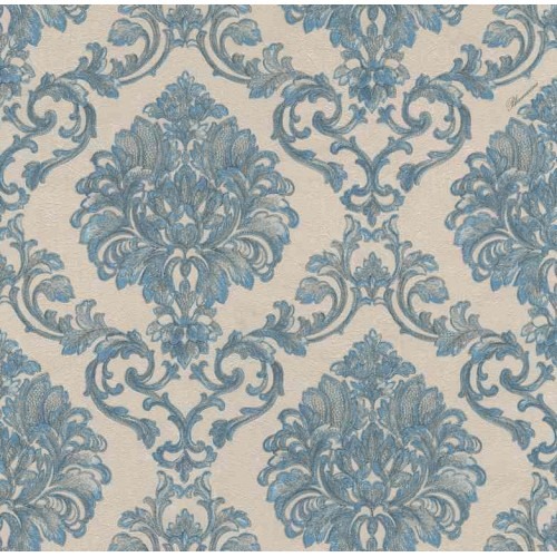 Italian Wall Decoration Beige with Blue, 10m x 0.73m, Model 25013 | Balbaid Decor Company