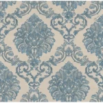 Italian Wall Decoration, Beige with Blue, Length 10 m, Width 0.73 m, Model 25013