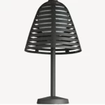 أباجورة شرقية، ارتفاع 45 سم، عرض 45 سم، لون رمادي غامق