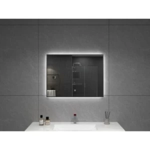 سيلفر مرايا مستطيلة 80 × 60 سم مع إضاءة ليد باللمس، لون فضي | Silver