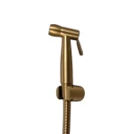 Stainless Steel 304 Bidet Mixer, Equipped with 1.2m Hose, matte gold Color, Size 7.2 × 12.9 cm, Withstands 15 Bar Pressure