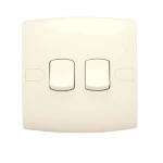 Electrical light switch 2 gang 2 way 10 Amp ALF Classic Alfanar Size 7×7 cm Color Beige 
