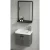 Small Wooden Washbasin, Size 50×30 cm, With mirrors and shelf