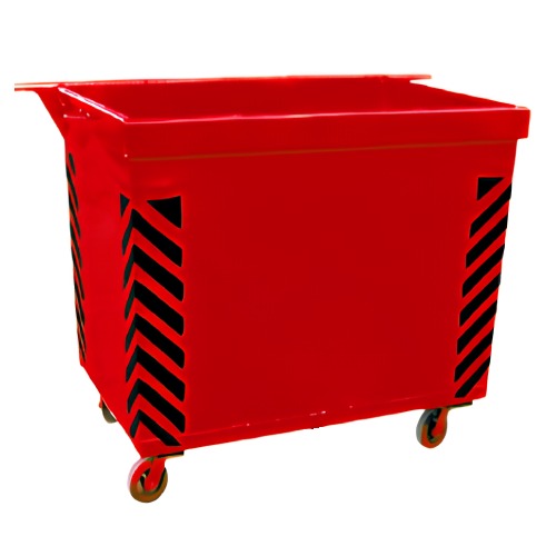 Iron Waste Container 2000×1060×1240 mm 2 Cubic Yards 2 mm Thickness Red | Matkel Store