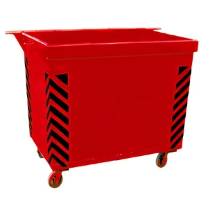 Iron Waste Container 2000×1060×1240 mm 2 Cubic Yards 2 mm Thickness Red | Matkel Store