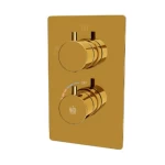 Two Way Shower Mixer, Length 12.4 cm, Width 18 cm, Height 13 cm, Shinny Gold Color