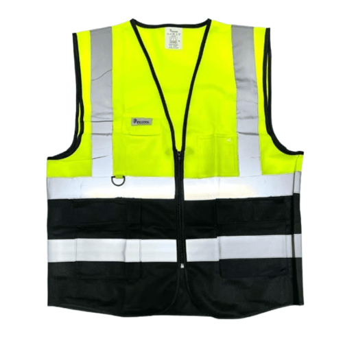 Reflective Safety Vest 3M Reflective Strips Size L Polyester Black/Yellow | Safety Store