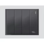 مفتاح رباعي دي 3 بيانو مقاس 7×7 سم 10 أمبير لون أسود