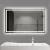 Silver Rectangular Mirror with Touch LED Light, Size 120 x 80 cm, Silver Color