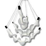 LED Ceiling Light, Height 100 cm, diameter 80 cm, white color 