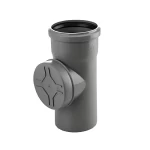 UPVC Access Tee Size 160 mm, Length 350 mm, Grey Color | Cosmoplast Company