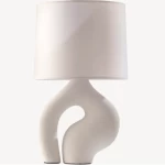 Table Lamp, Contemporary Design, Size 58x38x28 cm, White Color