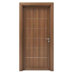 Luxurious solid wood door for entrances, brown color, size 235 x 115 cm, thickness 6 cm, model M01