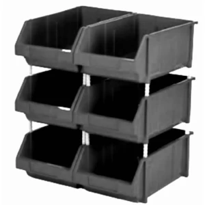 صندوق رف بلاستيك HDPE، مقاس 35×20×18 سم، سعة 15 كغم، لون رمادي غامق | مصنع الفريدي للصناعات البلاستيكية