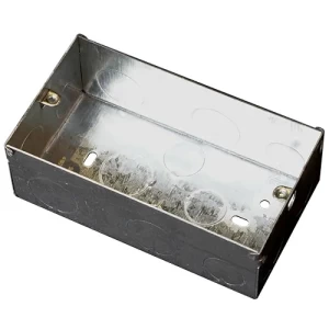 Electrical Switch Box with Brass Earth, Galvanized Steel 7x14x4.7 cm, 1.2 mm Thickness | Alrouf for electrical accessories manufacturer