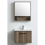 Bathroom Washbasin With Wooden Cabinet Mirror Light Woody, Size 60 cm