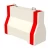 Red and White Unreinforced  Concrete Barriers Size 120*120*55 cm With Two Hook, Single Forklift Opening for Lifting and Slotted Drain Holes