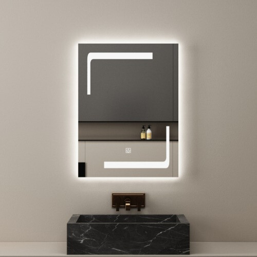 Lighting Mirror 60×80 Cm Rectangular, White-Yellow-Mix Light | Al Muhaidib Sanitary and Ceramic