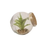 نبات صناعي صغير مع مركن، ارتفاع 144 سم، لون أخضر