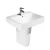 Ceramic Hand Washbasin With Half Base Size 52x43x53 cm, White Color