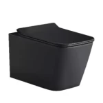 Wall-Hung Ceramic Lavatory, Square, black, 18 cm Size