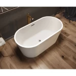 Golden Acrylic Oval Shape Bathtub, Size 180x80 cm White